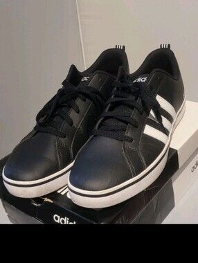 adidas Men's Black Sneakers with White Stripes